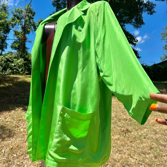 100% Silk Roamans Pretty Green Light Weight Duster Jacket - Picture 8 of 9